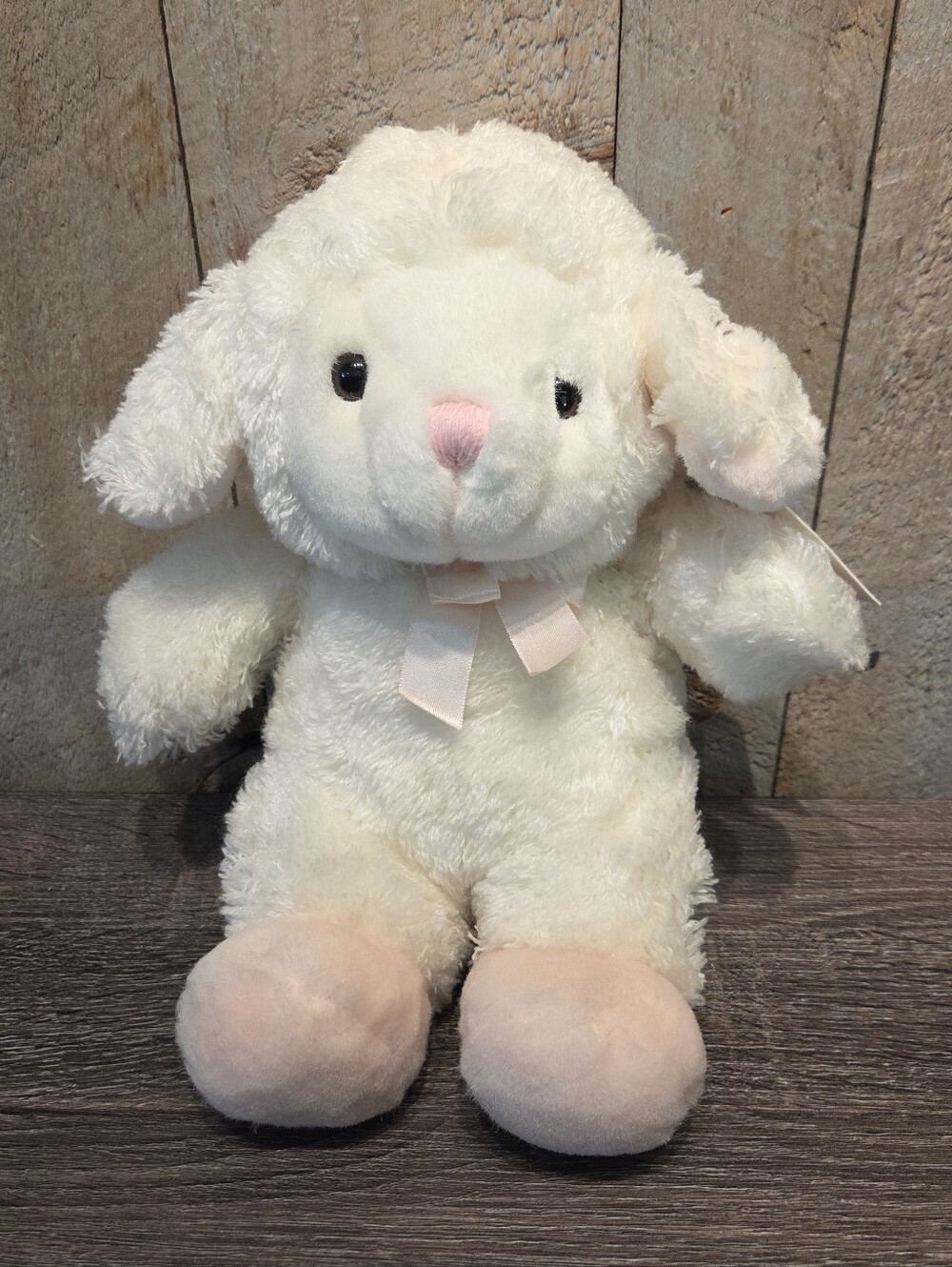 Just Friends White Sheep Lamb Plush Stuffed Animal Chosun 1996  Pink Bow w/Tag